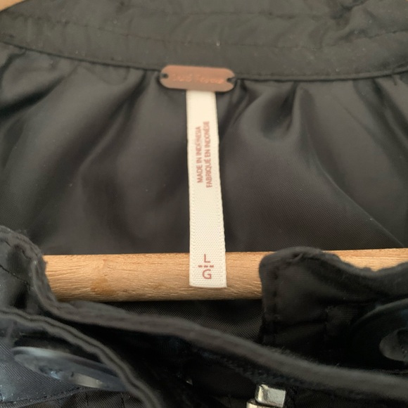 FREE PEOPLE Midnight Satin Bomber Jacket LARGE Black gorgeous - Picture 2 of 13